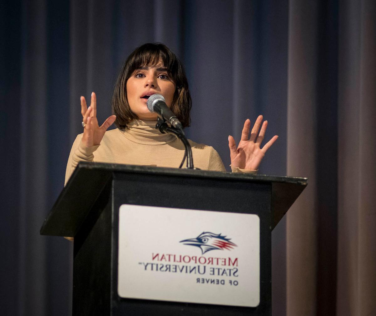 Diane Guerrero speaking at MSU Denver